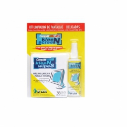 Kit de limpieza de pantallas  paños + liquido  DELTA