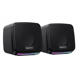 PARLANTE PC Havit Stereo Jack + USB 2.0 - Negro  SK764N