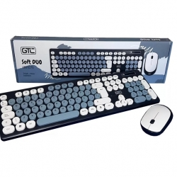 TECLADO  + mouse Inalámbrico GTC CBG-027 Soft   ( gris o verde )