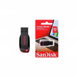 Pen Drive USB 64 GB Sandisk Cruzer Blade (Negro)