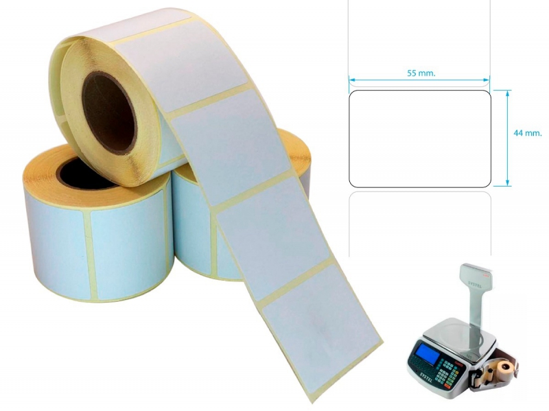 Etiquetas en Rollo      55x44 ( buje 4cm )   x 450 unid.