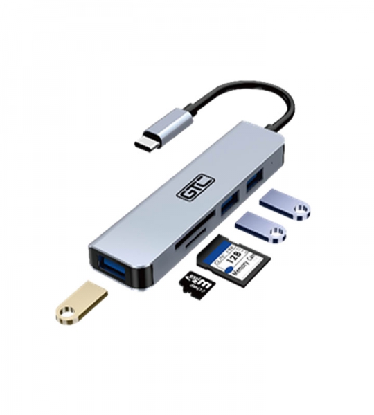 USB Tipo C a Hub 3 Puertos Usb 2.0 Memory stick y tarjeta sd    GTC   HUG-015