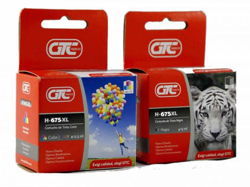 P/ HP # 675 XL negro 10ml o color 12,5ml 